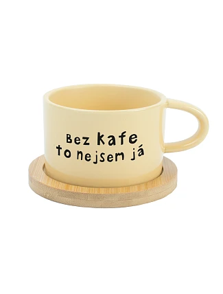 BEZ KAFE TO NEJSEM JÁ - žlutý hrníček makronka 200 ml