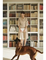 Zavinovacie šaty so šálovým golierom B255 - béžové - BEwear Zavinovacie šaty so šálovým golierom B255 - béžové - BEwear