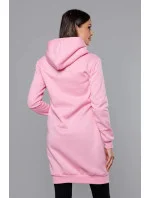 Svetloružová dlhá tepláková mikina (YS10005-20)