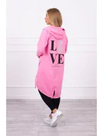 Svetloružový plášť s potlačou