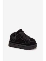 Dětské tenisky s teplým kožíškem Černé Mireen