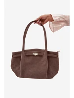Shopper kabelka z eko semiše tmavohnědá Elleea