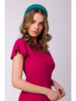 S336 Puzdrové šaty s opaskom - slivka