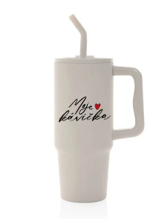 MOJE KÁVIČKA - béžový cestovní termohrnek 900 ml