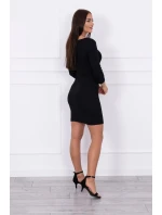 Šaty s gombíkovým výstrihom čiernej