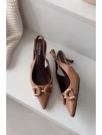 Dámské sandály na podpatku s ozdobným detailem hnědé Brienne