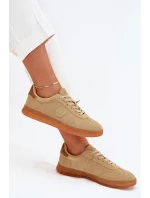 Zamszowe Sneakersy Damskie Big Star RR274849 HI-POLY SYSTEM Beżowe