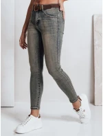 Dámske úzke džínsy s opaskom modré FashionStreet UY2810