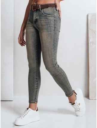 Dámske úzke džínsy s opaskom modré FashionStreet UY2810