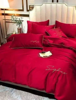 Bavlnená posteľná súprava Slovo Výšivka z mikrovlákna FHL-2604 160x200