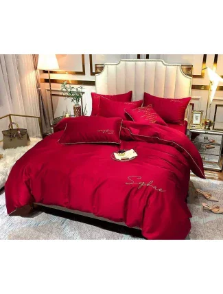 Bavlnená posteľná súprava Slovo Výšivka z mikrovlákna FHL-2604 160x200