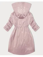 Dámska púdrovo ružová bunda s ohrnutými rukávmi LHD (LHD-24591)