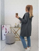 Zateplená bunda s kapucňou v grafitovej farbe