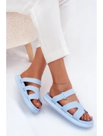 Gumowe Klapki Damskie Z Paskiem Niebieskie Tavirae