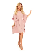 SOFIA - Dámske motýlikové šaty vo špinavo ružovej farbe 287-11