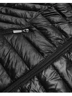 Čierna dámska prešívaná bunda pre prechodné obdobie (5M785-392)