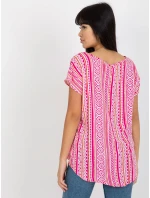 Dámska blúzka D73771R10978P biela a ružová - FPrice