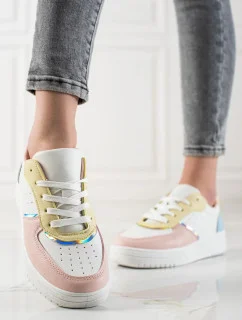 Originálne dámske viacfarebné tenisky bez podpätku 8757