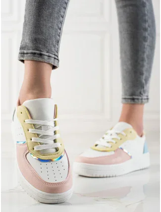 Originálne dámske viacfarebné tenisky bez podpätku 8757