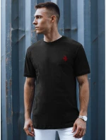Pánske základné bavlnené tričko čierne FashionStreet RX5567