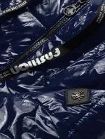 Tmavomodrá prešívaná bunda s kapucňou (B9768) Tmavomodrá prešívaná bunda s kapucňou (B9768)