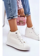 Wysokie Trampki Na Ukrytym Koturnie Big Star LL274035 Białe