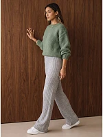 Dámske nohavice so širokými nohavicami MOSSYMOOD sivá FashionStreet UY1691 Dámske nohavice so širokými nohavicami MOSSYMOOD sivá FashionStreet UY1691