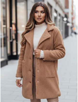 Dámsky zimný kabát z plyšovej ťavej kožušiny FashionStreet NY0758z