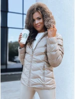 Dámska prešívaná zimná bunda s kapucňou MIRIAL béžová FashionStreet TY3770