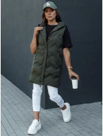 Dámska prešívaná vesta s kapucňou TAMIRA zelená FashionStreet TY4533