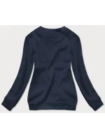 Tmavomodrá dámska tepláková mikina so sťahovacími lemami (W01-25)