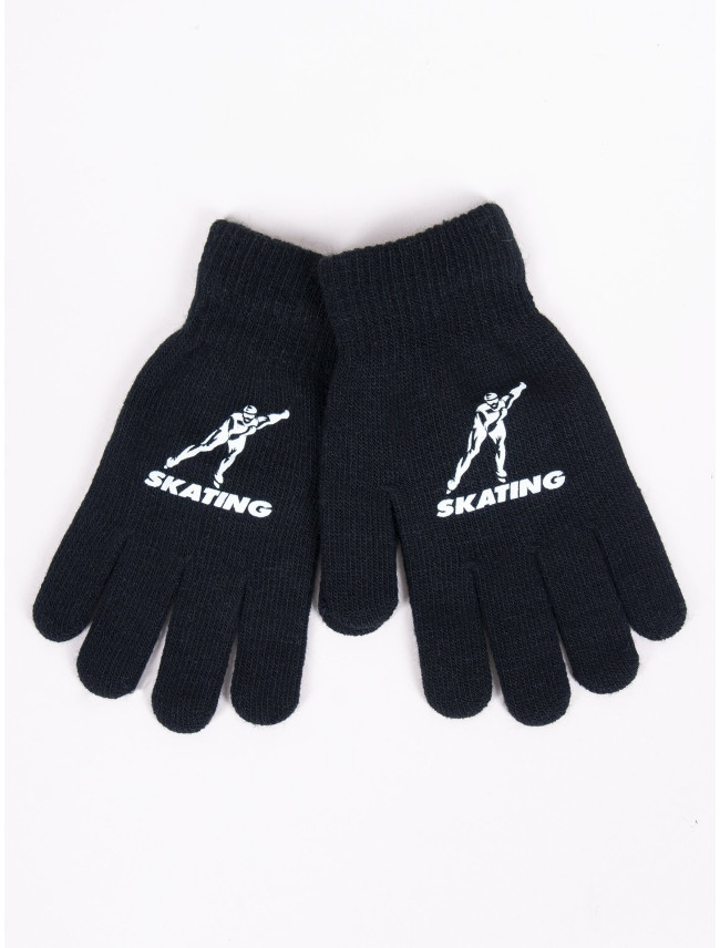 Chlapčenské päťprsté rukavice Yoclub RED-0012C-AA5A-018 Black