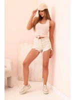 Dámsky bavlnený top na ramienka s okrúhlym výstrihom Powder Pink Melier