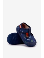 Kapcie Milami Dziecięce Elastyczne Na Rzepy Granatowe Ambette