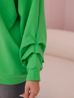 Bavlnená blúzka s mašľou svetlozelená