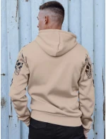 Pánska mikina s kapucňou béžová FashionStreet BX5842