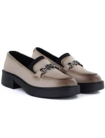 Dámske kožené mokasíny na hrubej podrážke béžové Vinceza 39985 Dámske kožené mokasíny na hrubej podrážke béžové Vinceza 39985