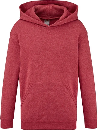 Fruit of the Loom Classic Kids Hooded Sweat Detská mikina s kapucňou 16.2043 vintage heather red Fruit of the Loom Classic Kids Hooded Sweat Detská mikina s kapucňou 16.2043 vintage heather red