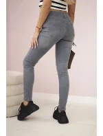 Grafitové džínsové nohavice