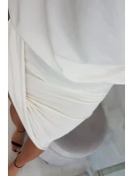 Asymetrické šaty vo farbe ecru