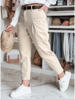 Dámske bavlnené nohavice CHINOSKA light beige FashionStreet UY2557 Dámske bavlnené nohavice CHINOSKA light beige FashionStreet UY2557