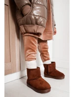 Dziecięce Ocieplane Botki Śniegowce Brązowe Gooby