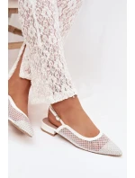 Síťované baleríny s odhalenou patou bílé Pyvona