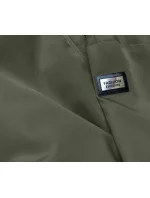 Dámska bunda s ozdobným lemovaním khaki (B8139-11) Dámska bunda s ozdobným lemovaním khaki (B8139-11)