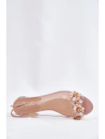 Transparentne Sandały Na Niskim Obcasie Ze Zdobieniem D&A MR51-709 Różowe