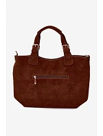 Kožená kabelka z imitace semiše Camel Clarette