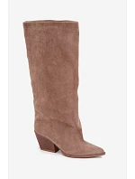 Vysoké topánky na podpätku so špicatou špičkou v khaki farbe Blenia Vysoké topánky na podpätku so špicatou špičkou v khaki farbe Blenia