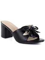 Dámske žabky na kolíku s kvetom čierne Potocki LE20336