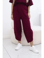 Súprava bavlnenej blúzky a nohavíc 6727 bordová - Kesi