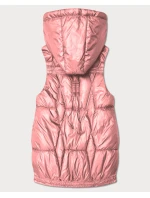 Dámska krátka bunda bez rukávov Goodlookin s odnímateľnou kapucňou ružová (B8258-81)